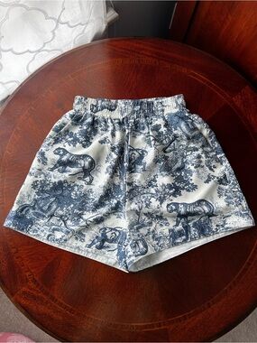 Commense blue and white Toile de Jouy Shorts, XS